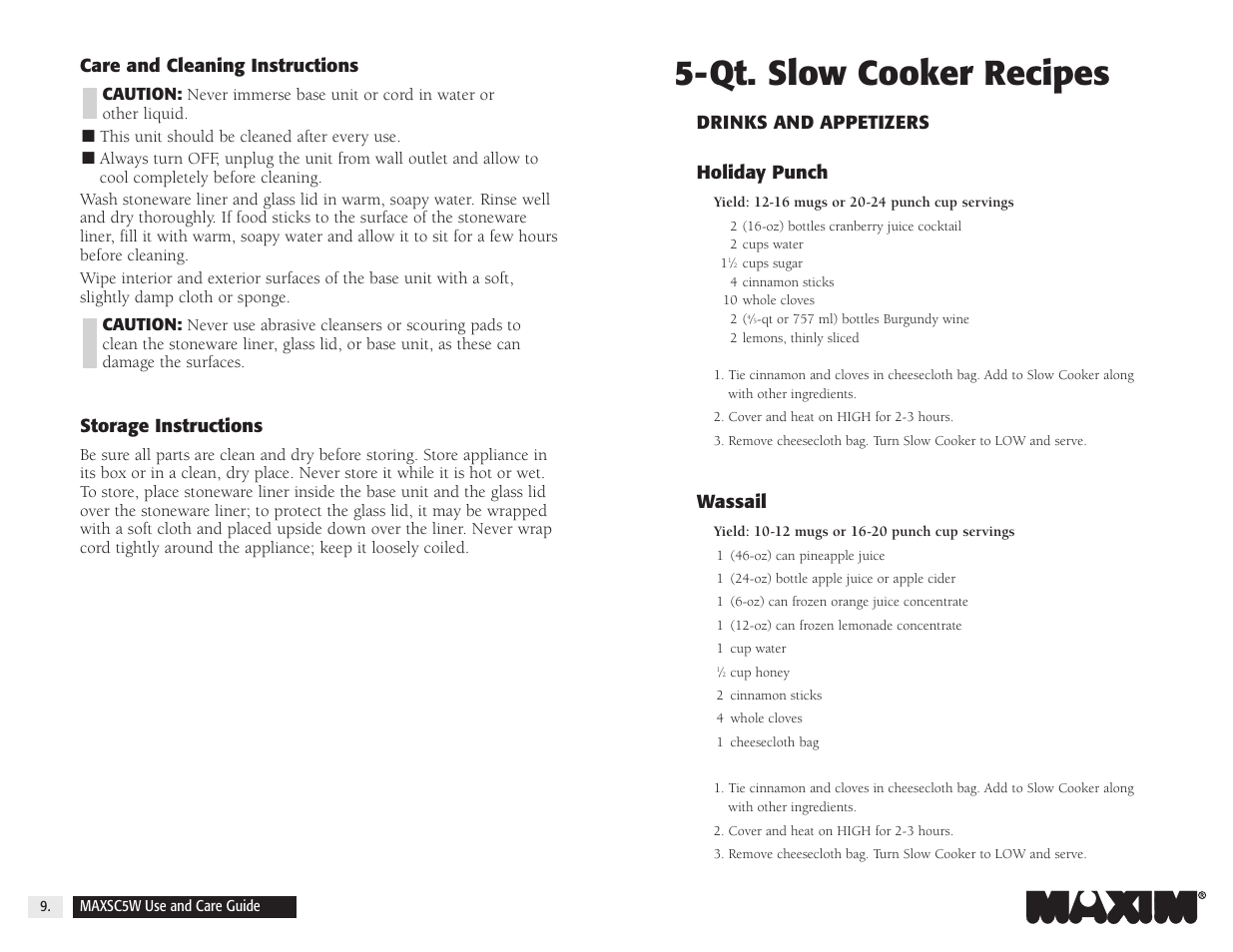 Qt. slow cooker recipes | Maxim Integrated MAXSC5W User Manual | Page 11 / 26