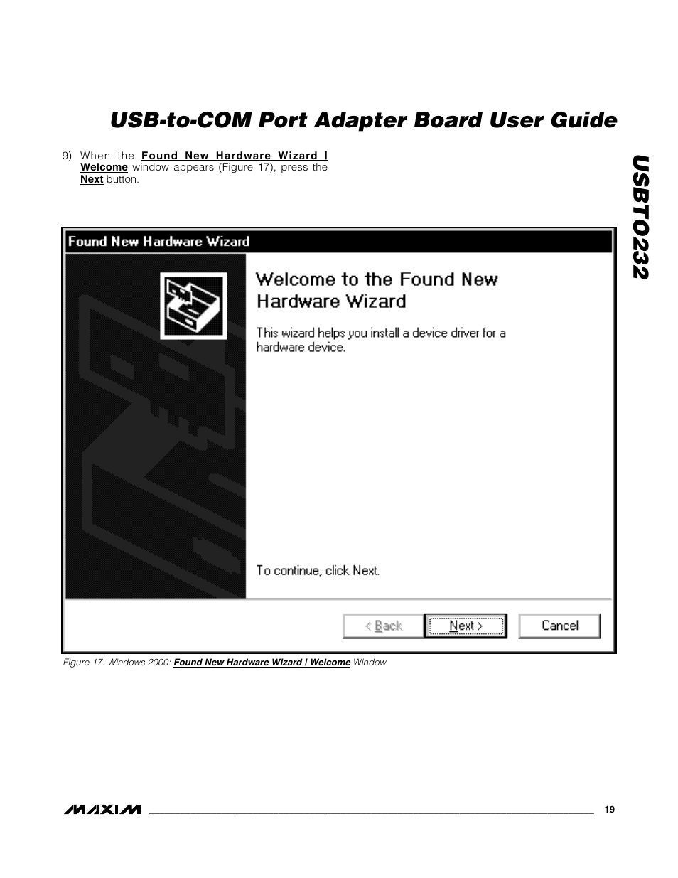 Usbto232 usb-to-com port adapter board user guide | Maxim Integrated USBTO232 User Manual | Page 19 / 31