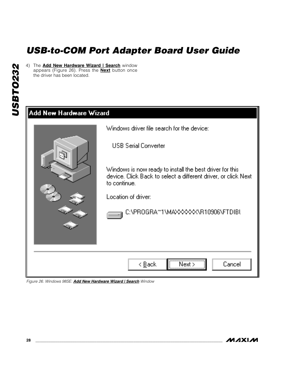 Usbto232, Usb-to-com port adapter board user guide | Maxim Integrated USBTO232 User Manual | Page 28 / 31