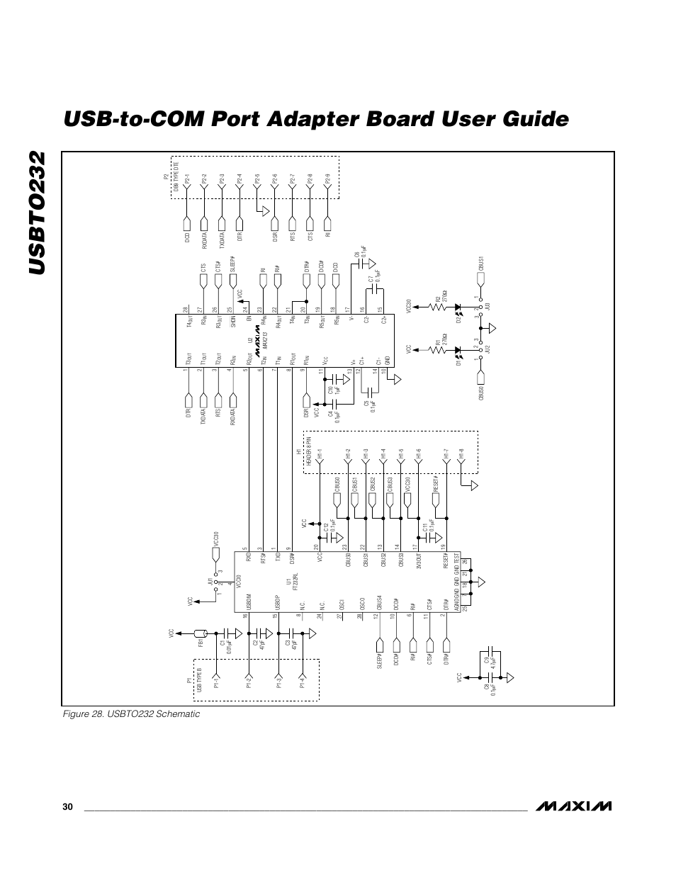 Usbto232 usb-to-com port adapter board user guide | Maxim Integrated USBTO232 User Manual | Page 30 / 31