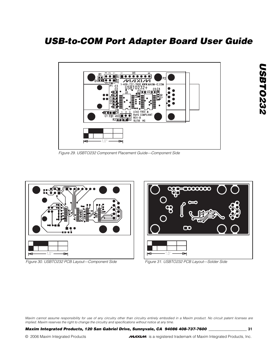 Usbto232 usb-to-com port adapter board user guide | Maxim Integrated USBTO232 User Manual | Page 31 / 31