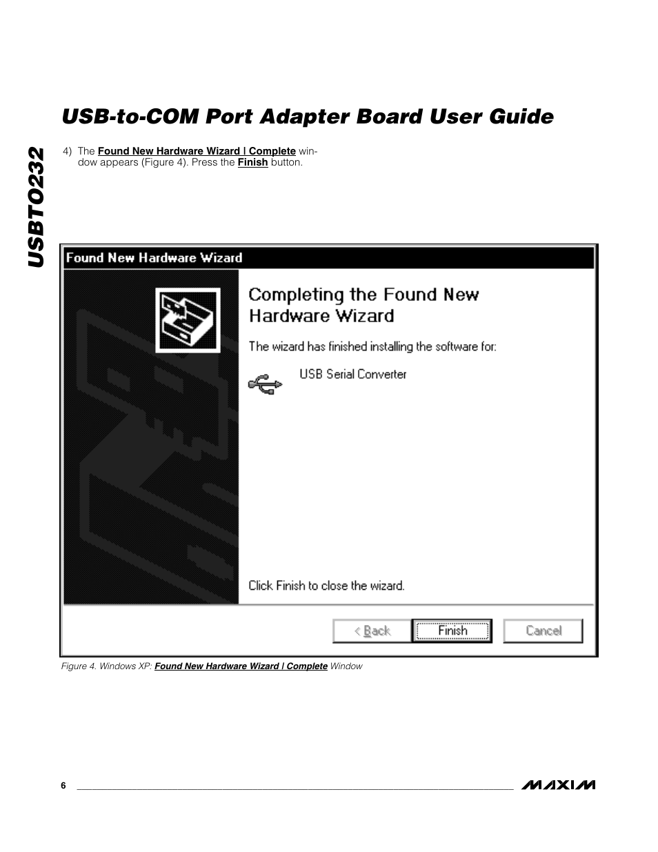 Usbto232 usb-to-com port adapter board user guide | Maxim Integrated USBTO232 User Manual | Page 6 / 31