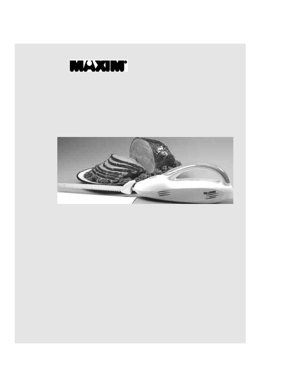 Salton, Inc Electric Carving Knife MAXEK2 User Manual | 15 pages