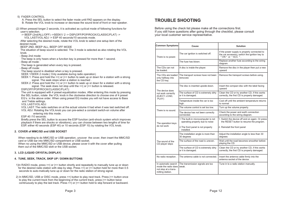 Trouble shooting | Metrik Mobile Electronics MCD-797 User Manual | Page 4 / 8
