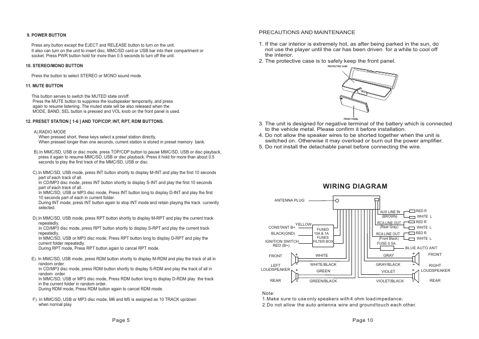 Wiring diagram | Metrik Mobile Electronics MCD-797 User Manual | Page 6 / 8