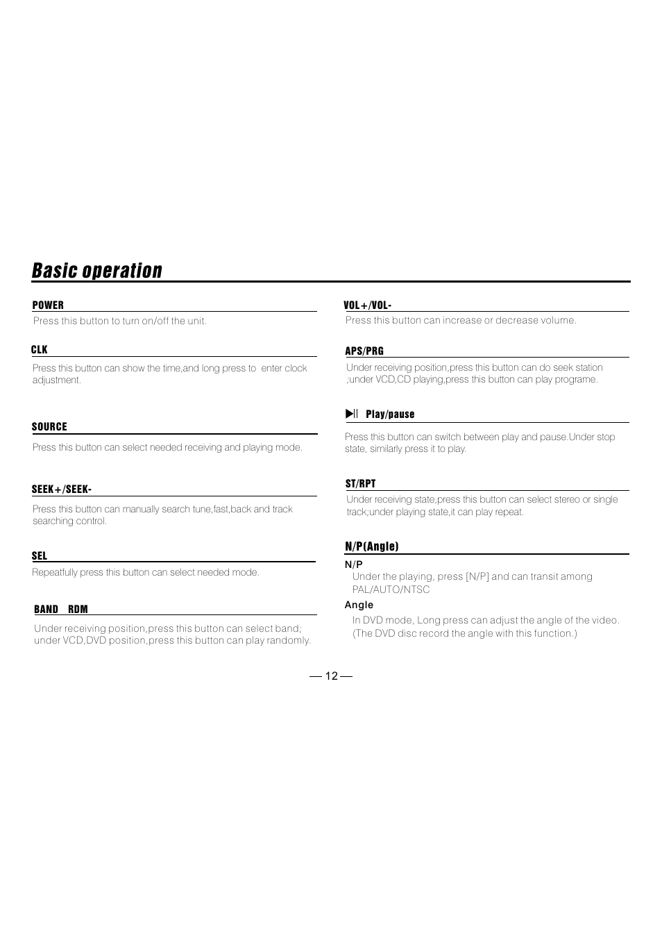 Basic operation | Metrik Mobile Electronics MIN-T66 User Manual | Page 13 / 19
