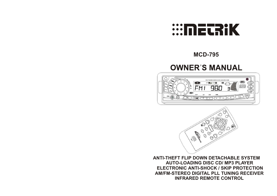 Metrik Mobile Electronics MCD795 User Manual | 8 pages