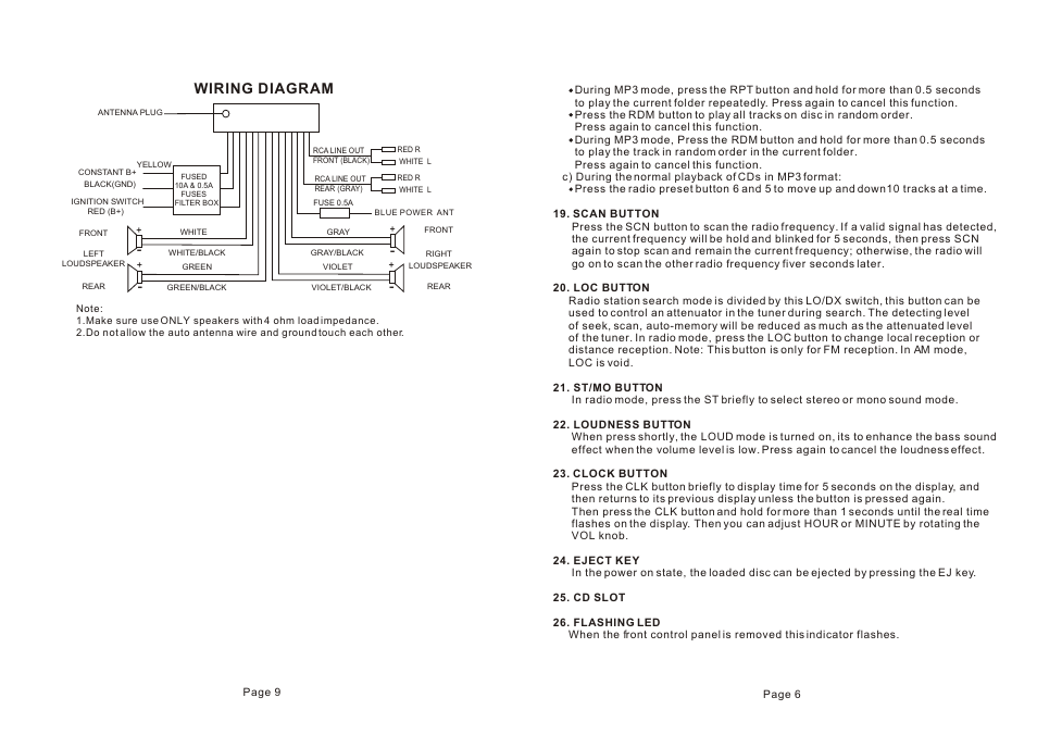 Wiring diagram | Metrik Mobile Electronics MCD795 User Manual | Page 7 / 8