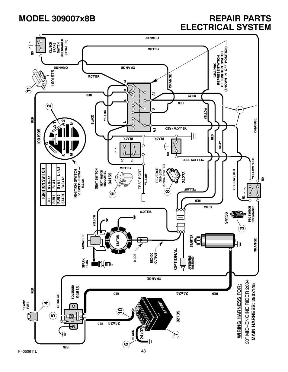 Electrical system | Murray 309007x8B User Manual | Page 48 / 52