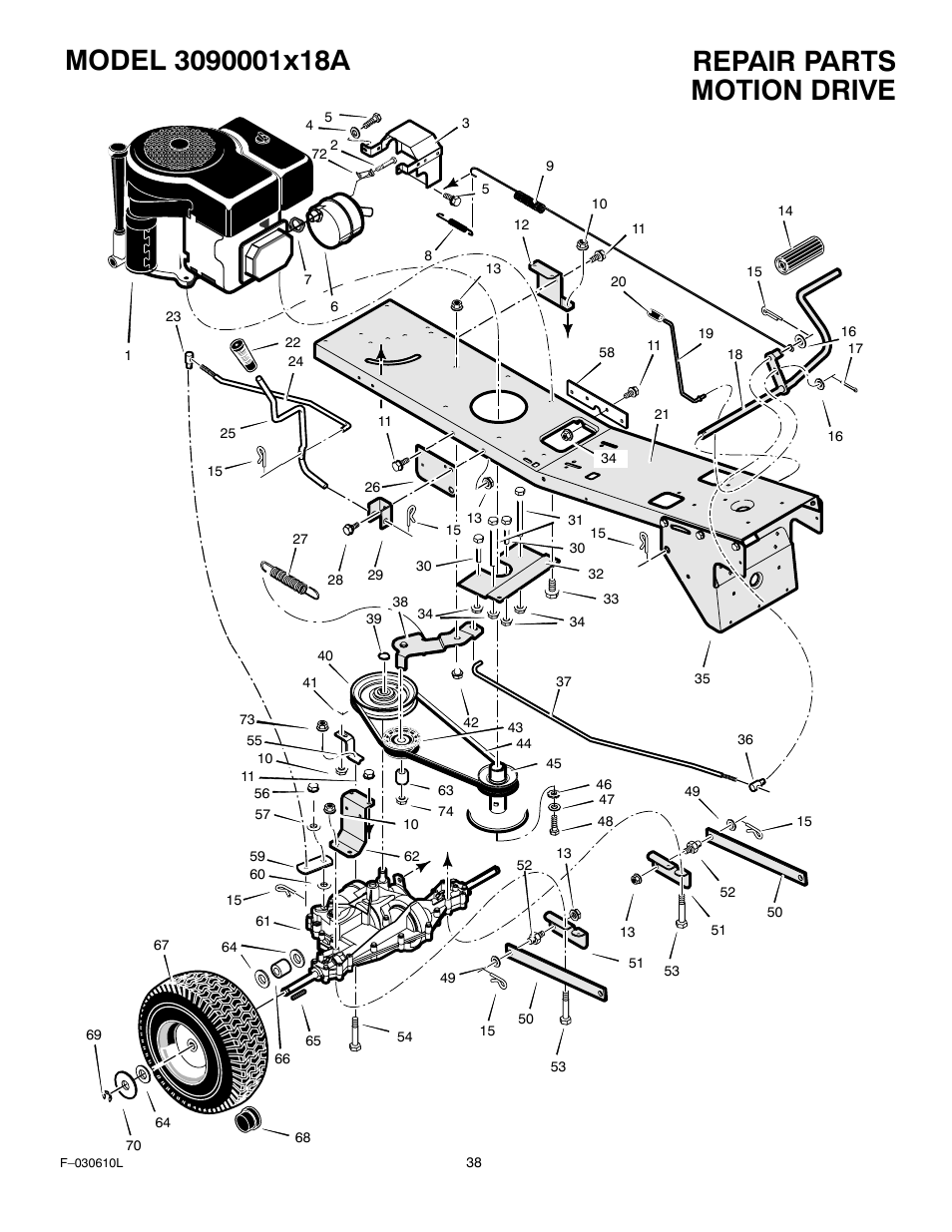 Motion drive | Murray 309001x18A User Manual | Page 38 / 52
