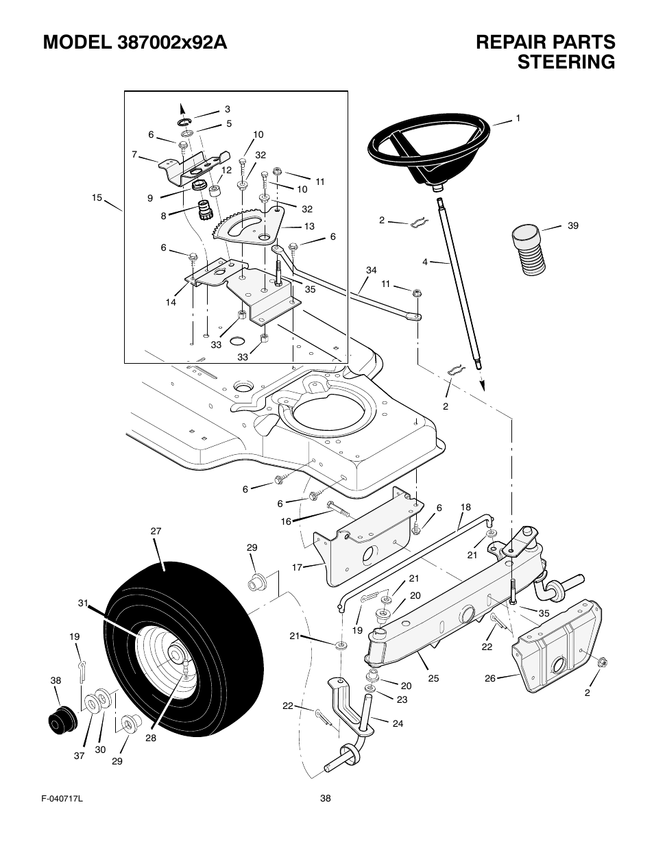 Steering | Murray 387002x92A User Manual | Page 38 / 52