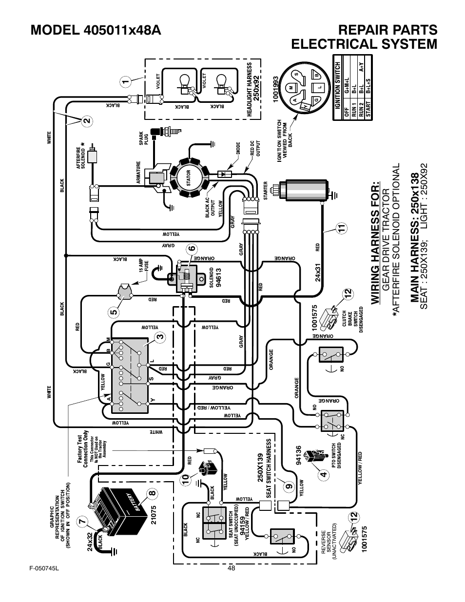 Electrical system | Murray 405011x48A User Manual | Page 48 / 52