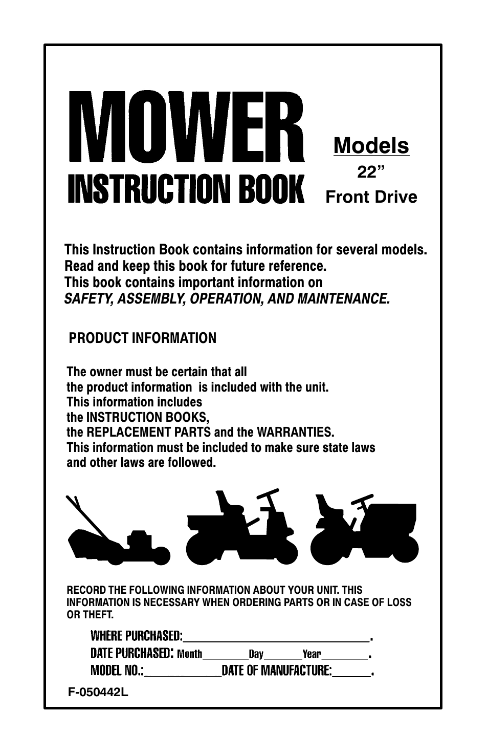 Murray 22" Front Drive User Manual | 32 pages