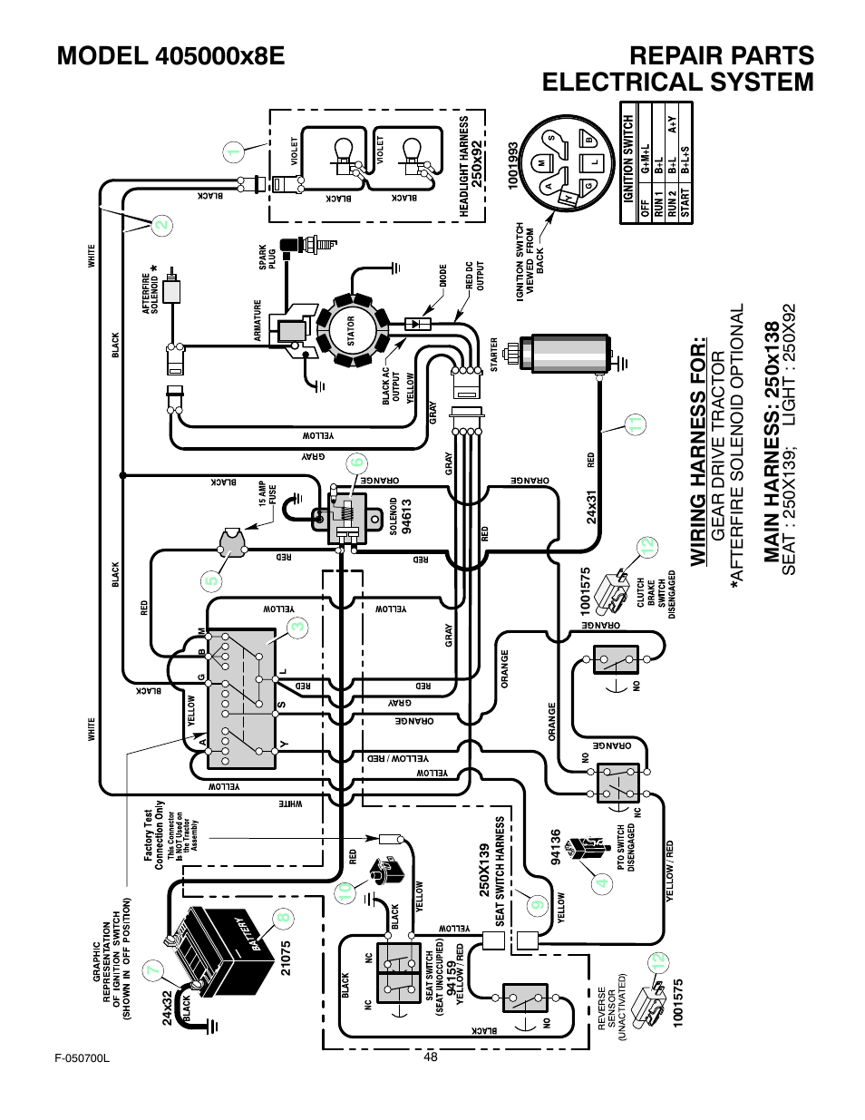 Electrical system | Murray 405000x8E User Manual | Page 48 / 52