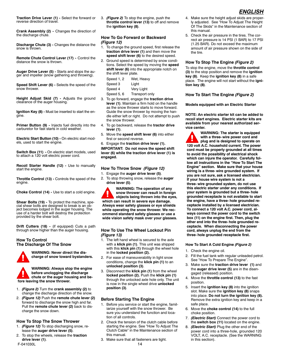 English | Murray 629108x84B User Manual | Page 14 / 52