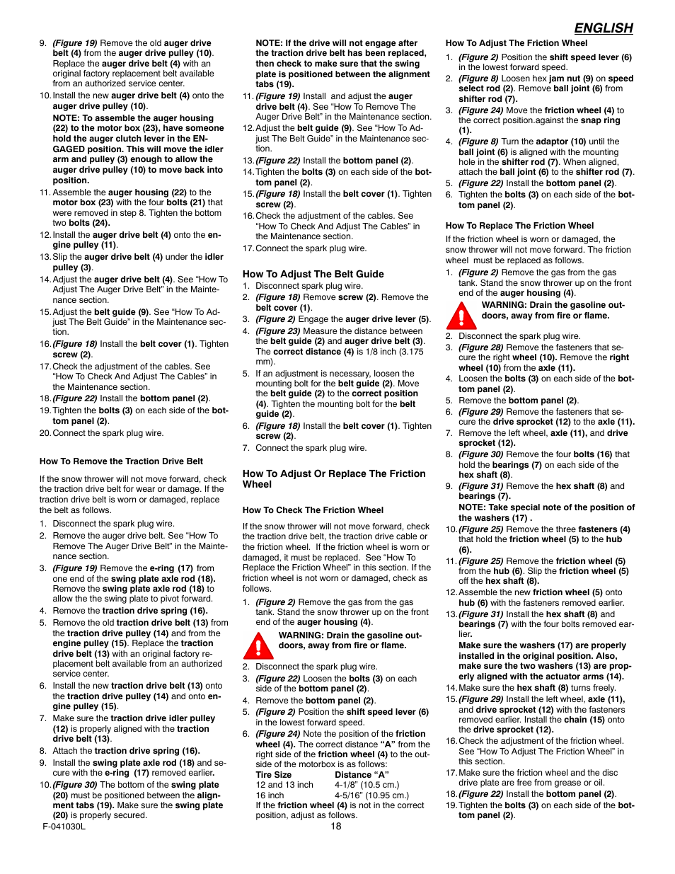 English | Murray 629108x84B User Manual | Page 18 / 52