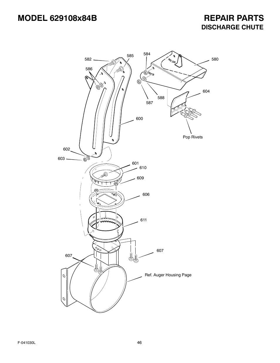 Discharge chute | Murray 629108x84B User Manual | Page 46 / 52