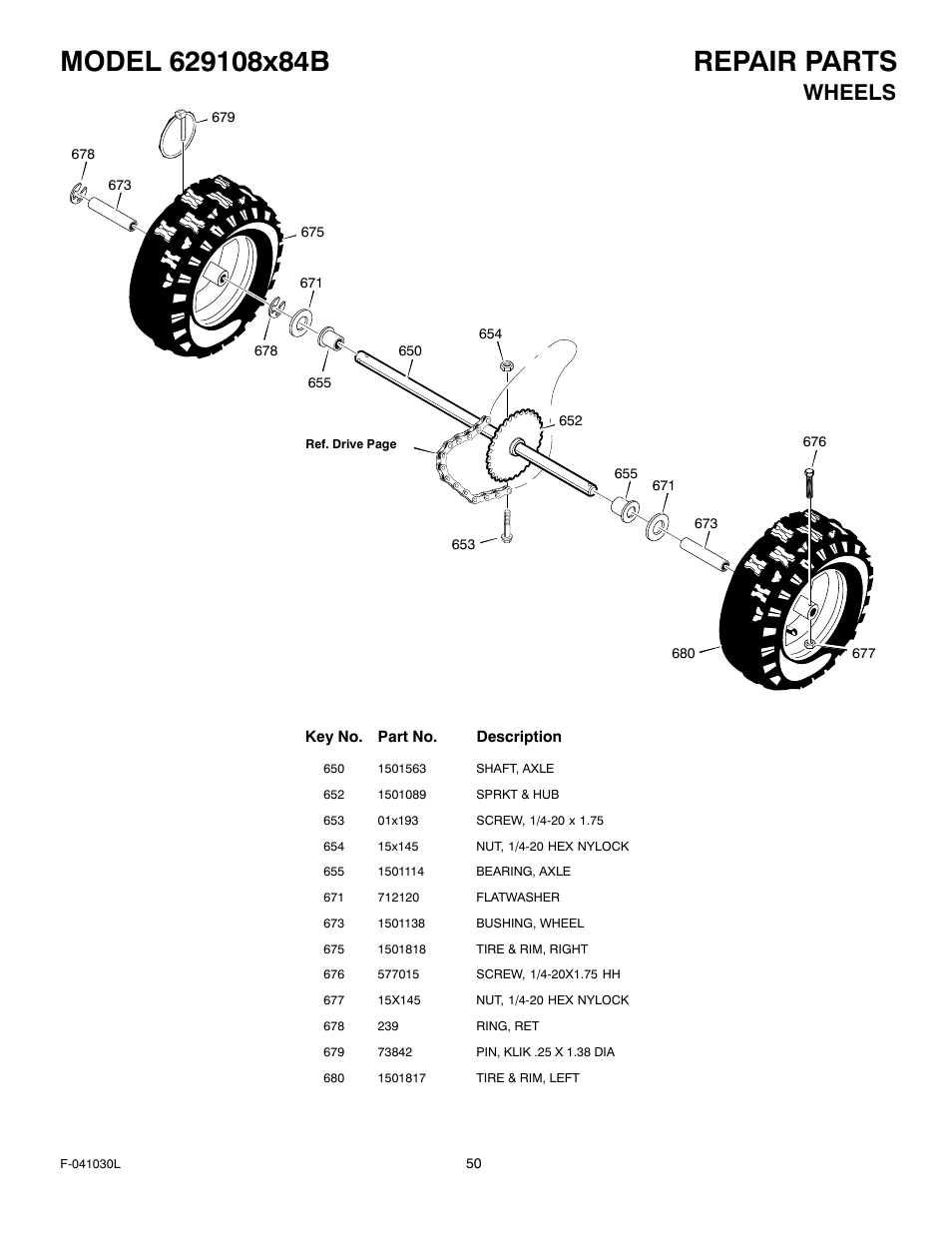 Wheels | Murray 629108x84B User Manual | Page 50 / 52