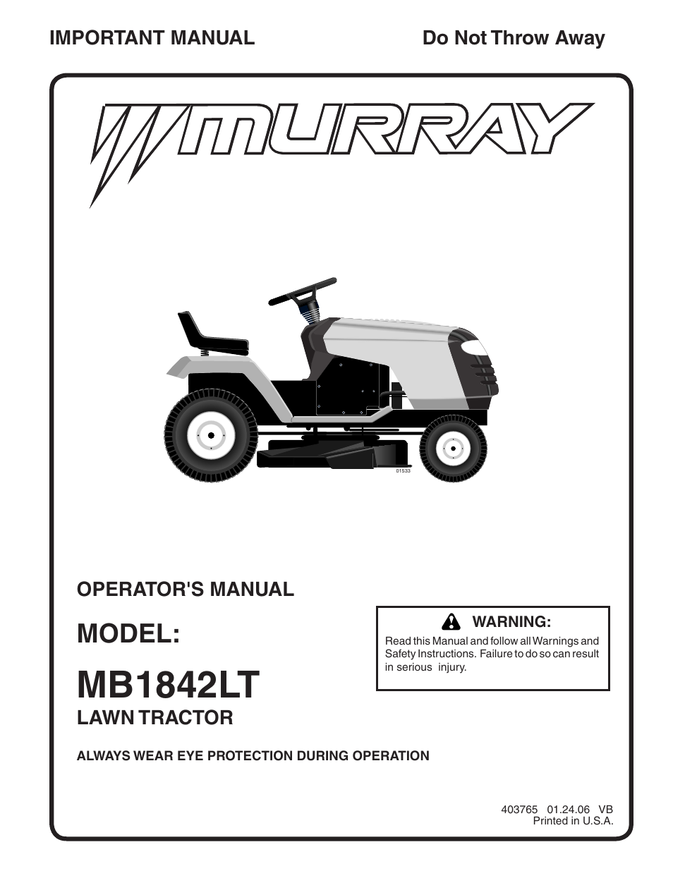 Murray MB1842LT User Manual | 28 pages