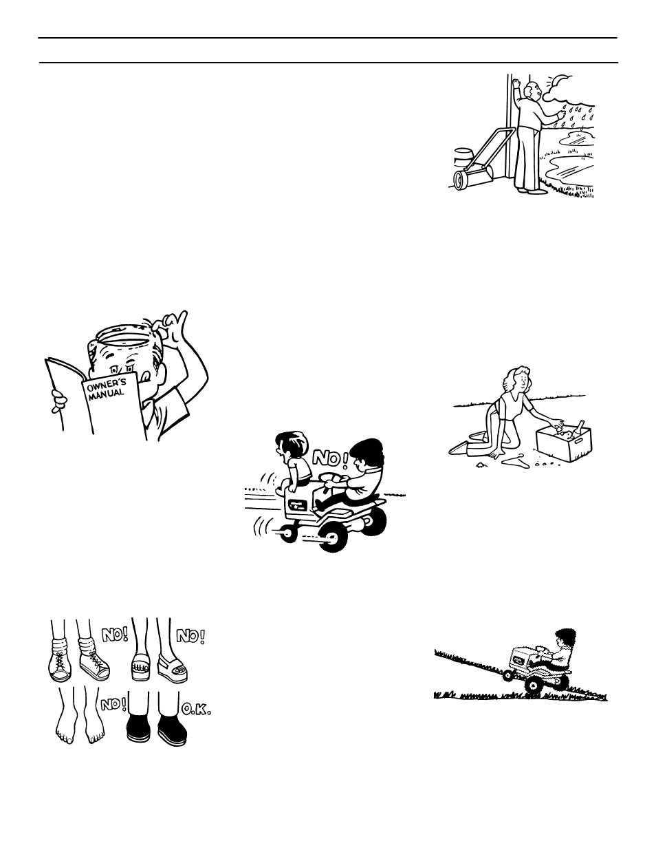Safe mowing guide | Murray 425303x92B User Manual | Page 5 / 56
