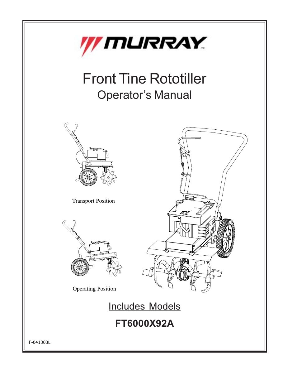 Murray FT6000X92A User Manual | 28 pages