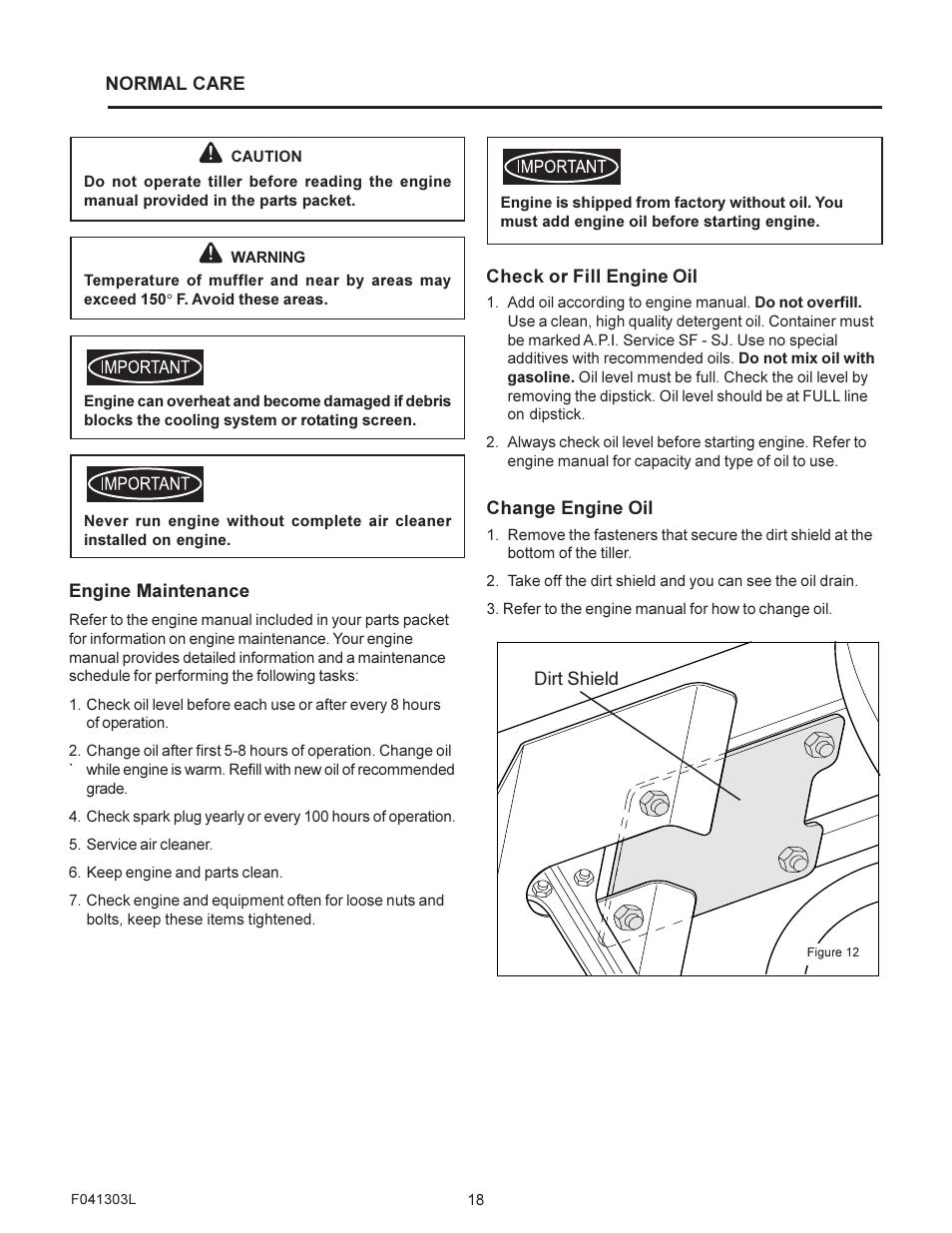 Murray FT6000X92A User Manual | Page 18 / 28