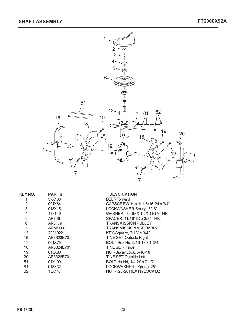 Murray FT6000X92A User Manual | Page 23 / 28