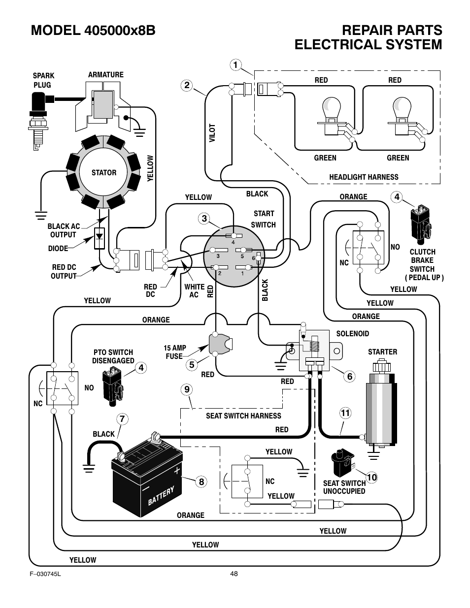 Electrical system | Murray 405000x8B User Manual | Page 48 / 52