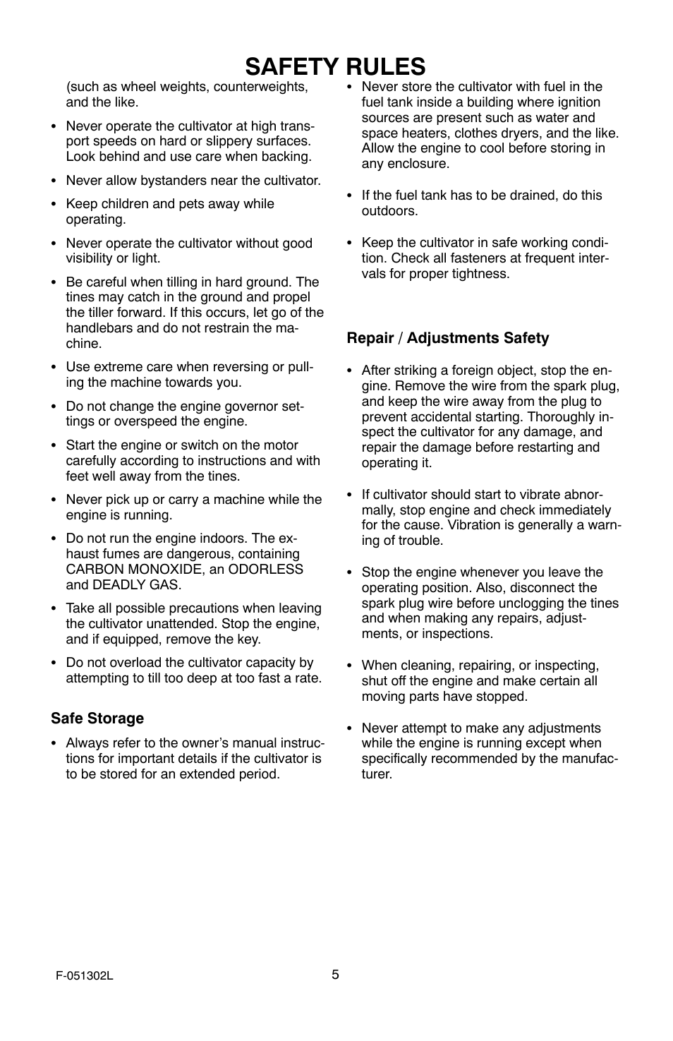 Safety rules | Murray 11053x92a User Manual | Page 5 / 28