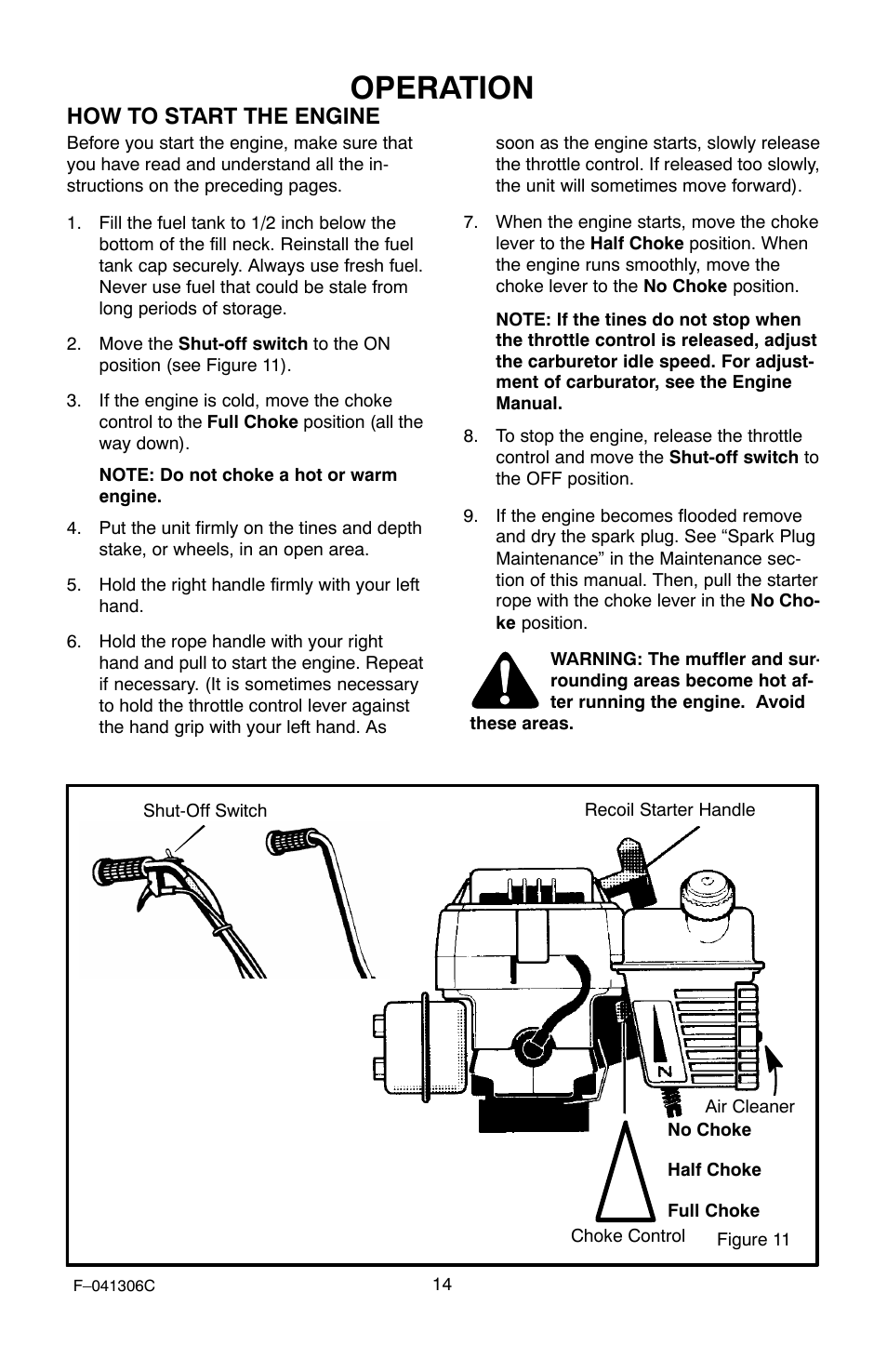 Operation, How to start the engine | Murray 11052x4NC User Manual | Page 14 / 72