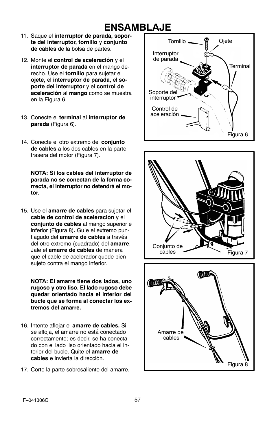 Ensamblaje | Murray 11052x4NC User Manual | Page 57 / 72