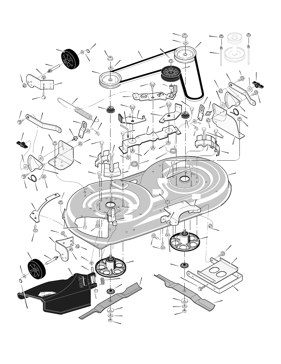 Mower housing | Murray 425007x92B User Manual | Page 44 / 52
