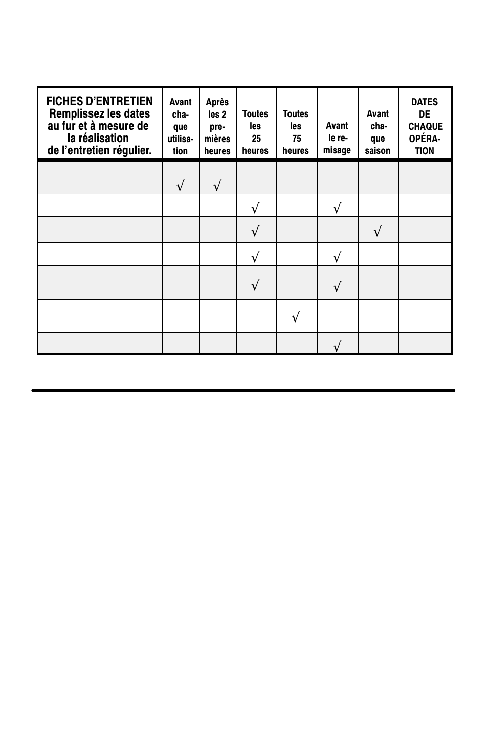 Entretien | Murray 11052x4D User Manual | Page 42 / 72