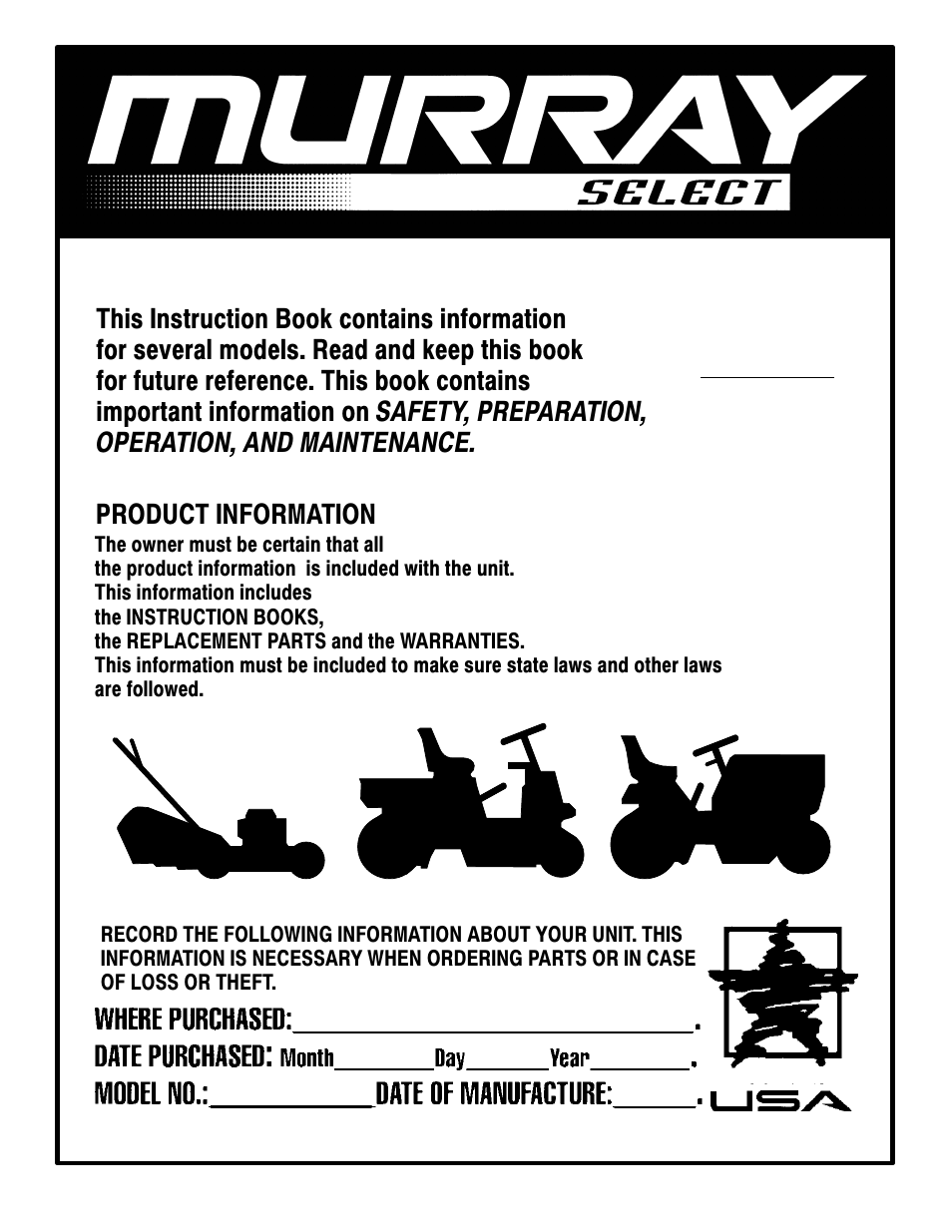 Murray 405000x8C User Manual | 52 pages