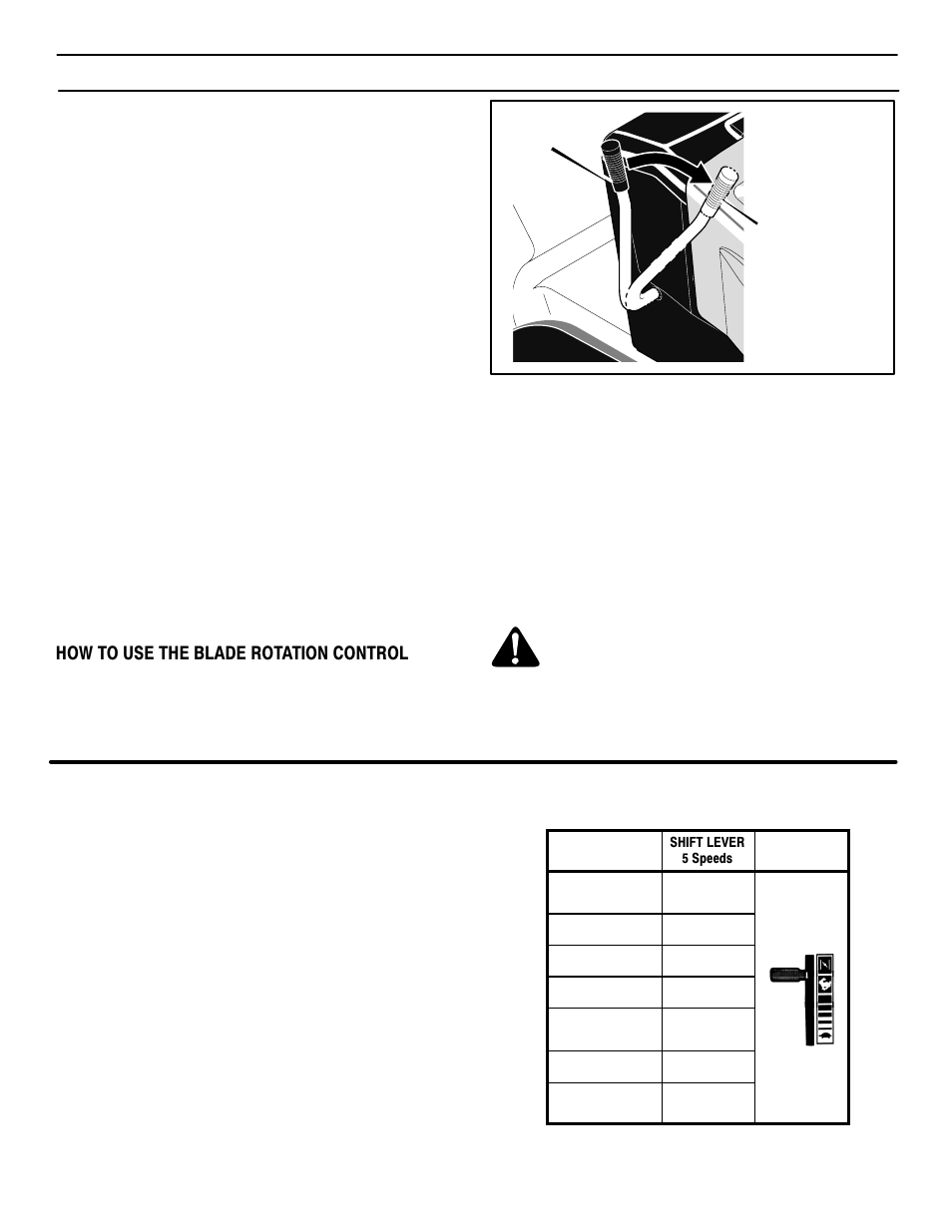 Operation, Attachments, How to use the throttle control | How to use the blade rotation control, How to use the shift lever | Murray 405000x8C User Manual | Page 15 / 52