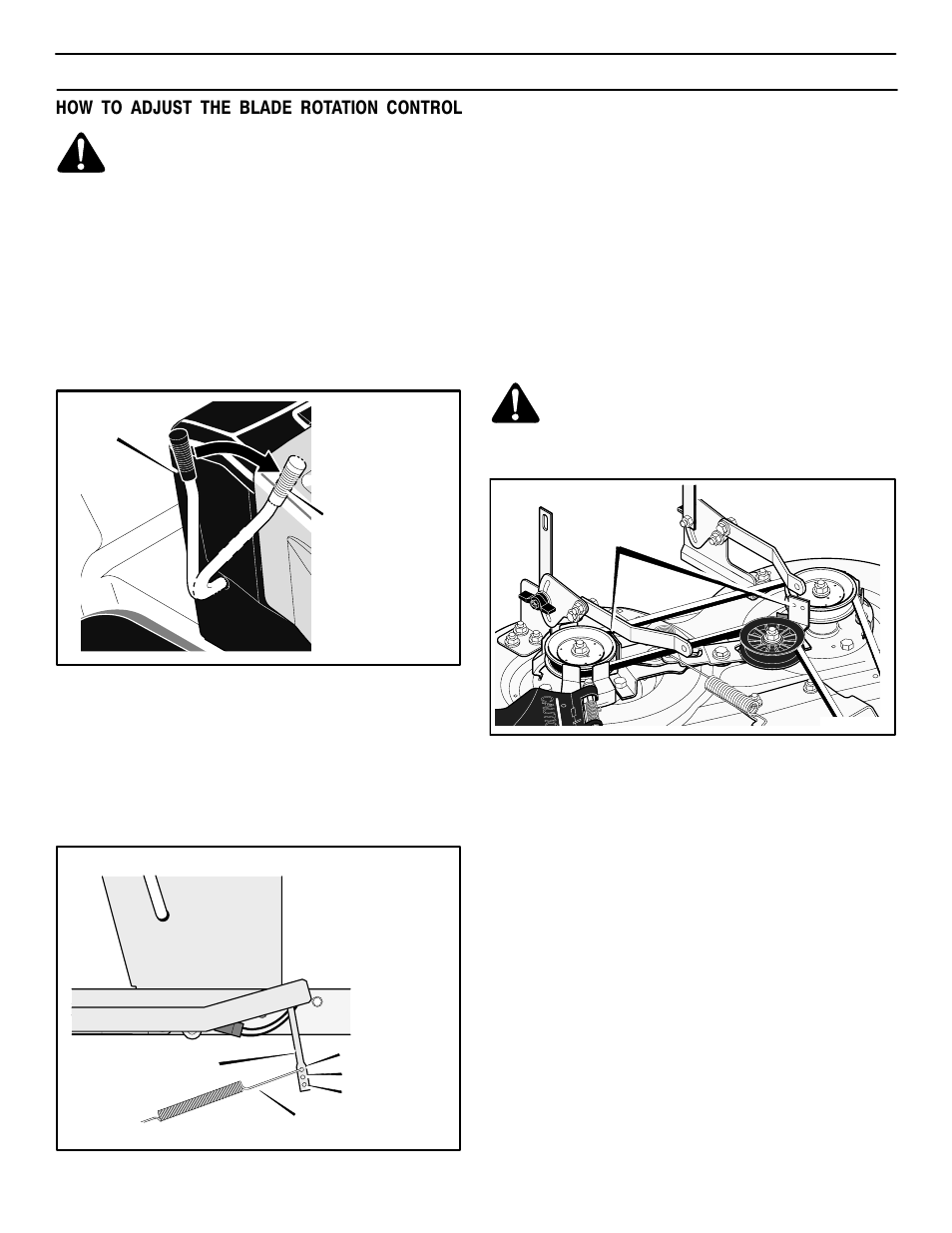 Maintenance, How to adjust the blade rotation control | Murray 405000x8C User Manual | Page 22 / 52