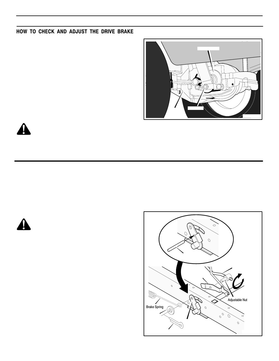 Maintenance, How to check and adjust the drive brake, How to check and adjust the clutch | Murray 405000x8C User Manual | Page 23 / 52