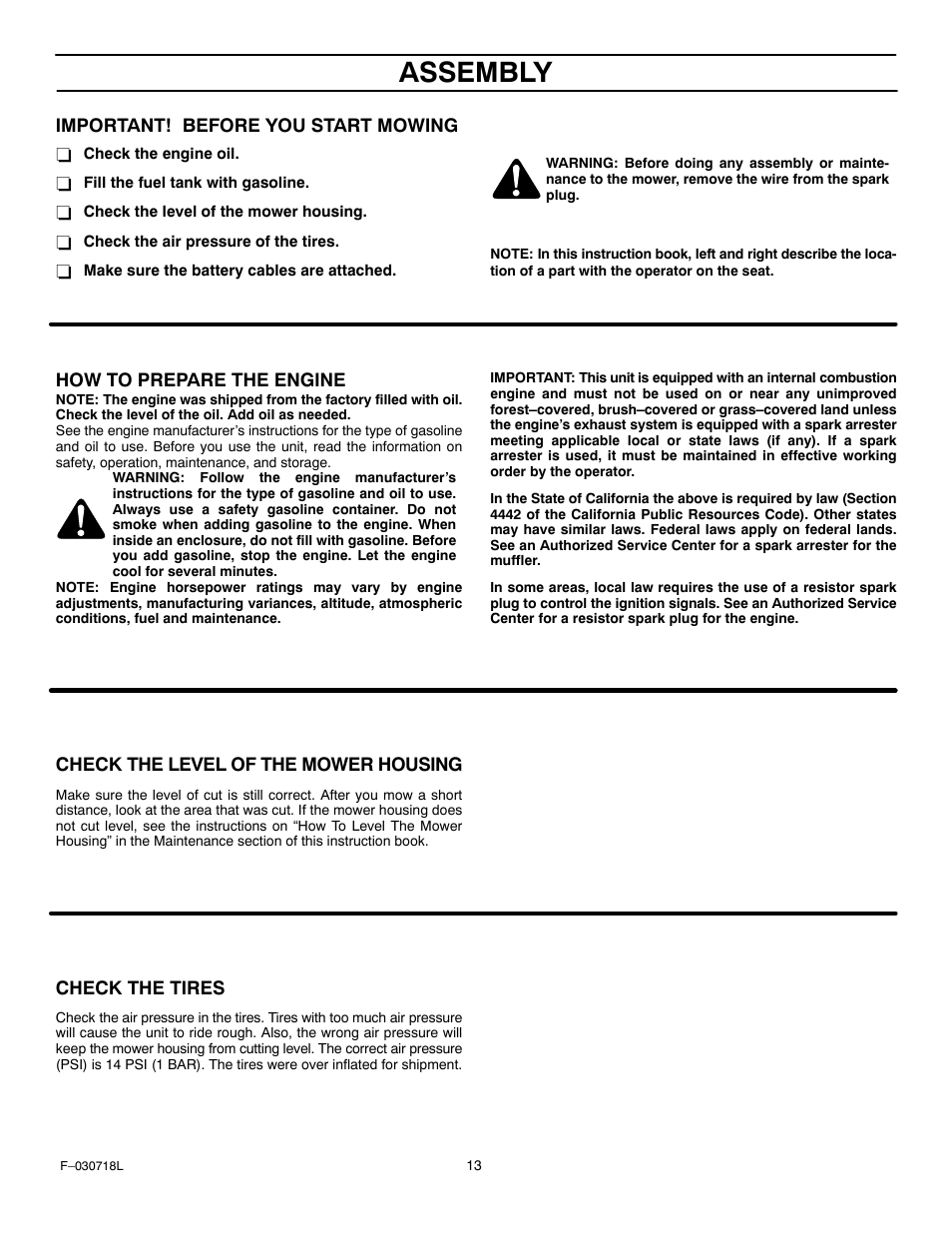 Assembly | Murray 461000x8A User Manual | Page 13 / 61