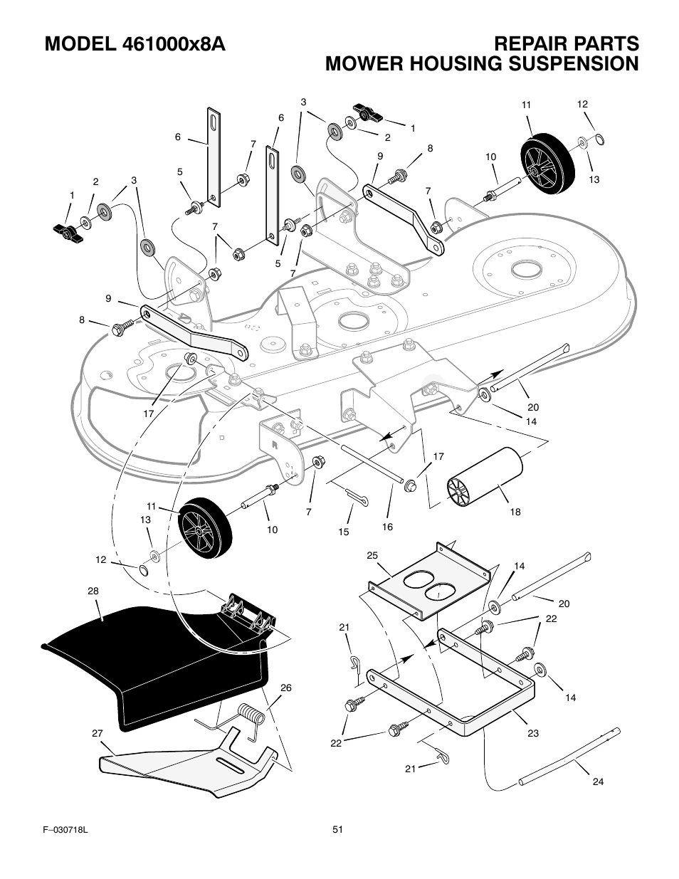 Mower housing suspension | Murray 461000x8A User Manual | Page 51 / 61