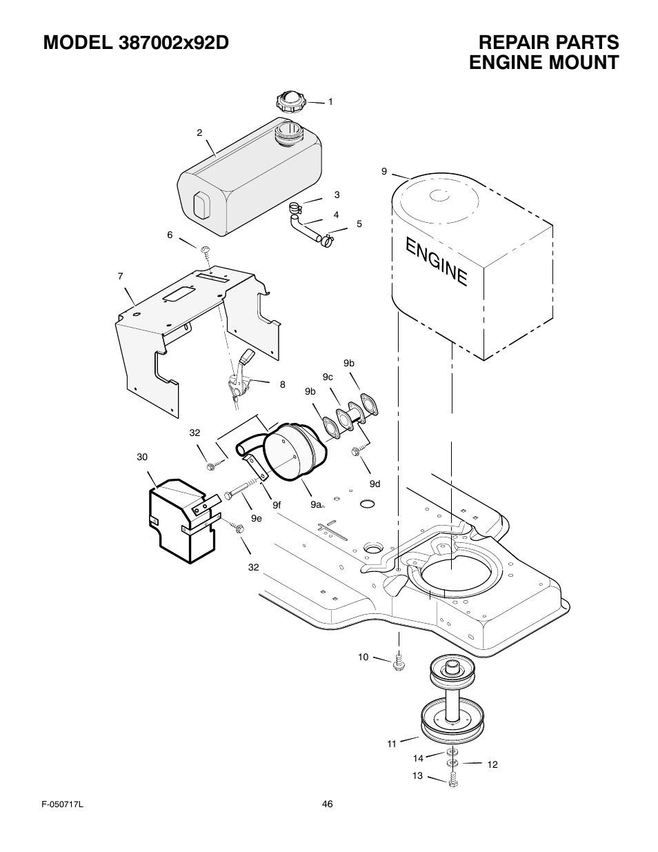 Engine mount | Murray 387002x92D User Manual | Page 46 / 52