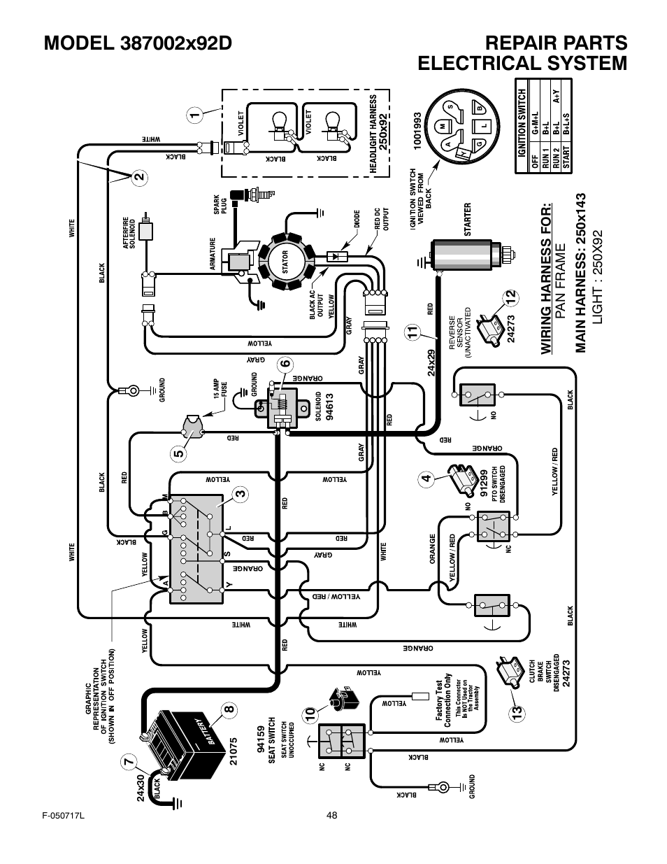 Electrical system | Murray 387002x92D User Manual | Page 48 / 52