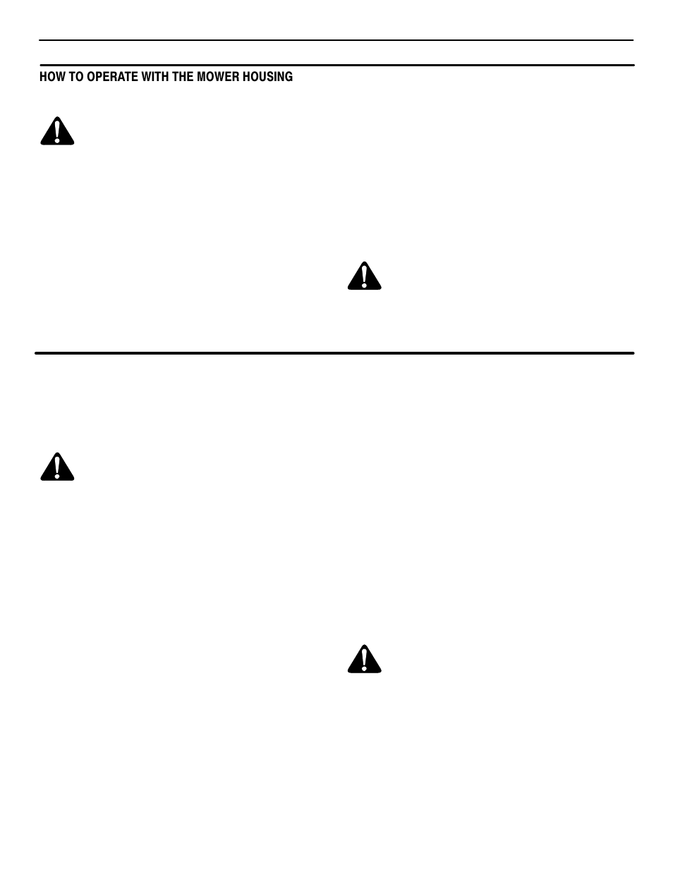 Operation, How to operate with the mower housing, How to operate the unit on hills | Murray 465609x24A User Manual | Page 19 / 56