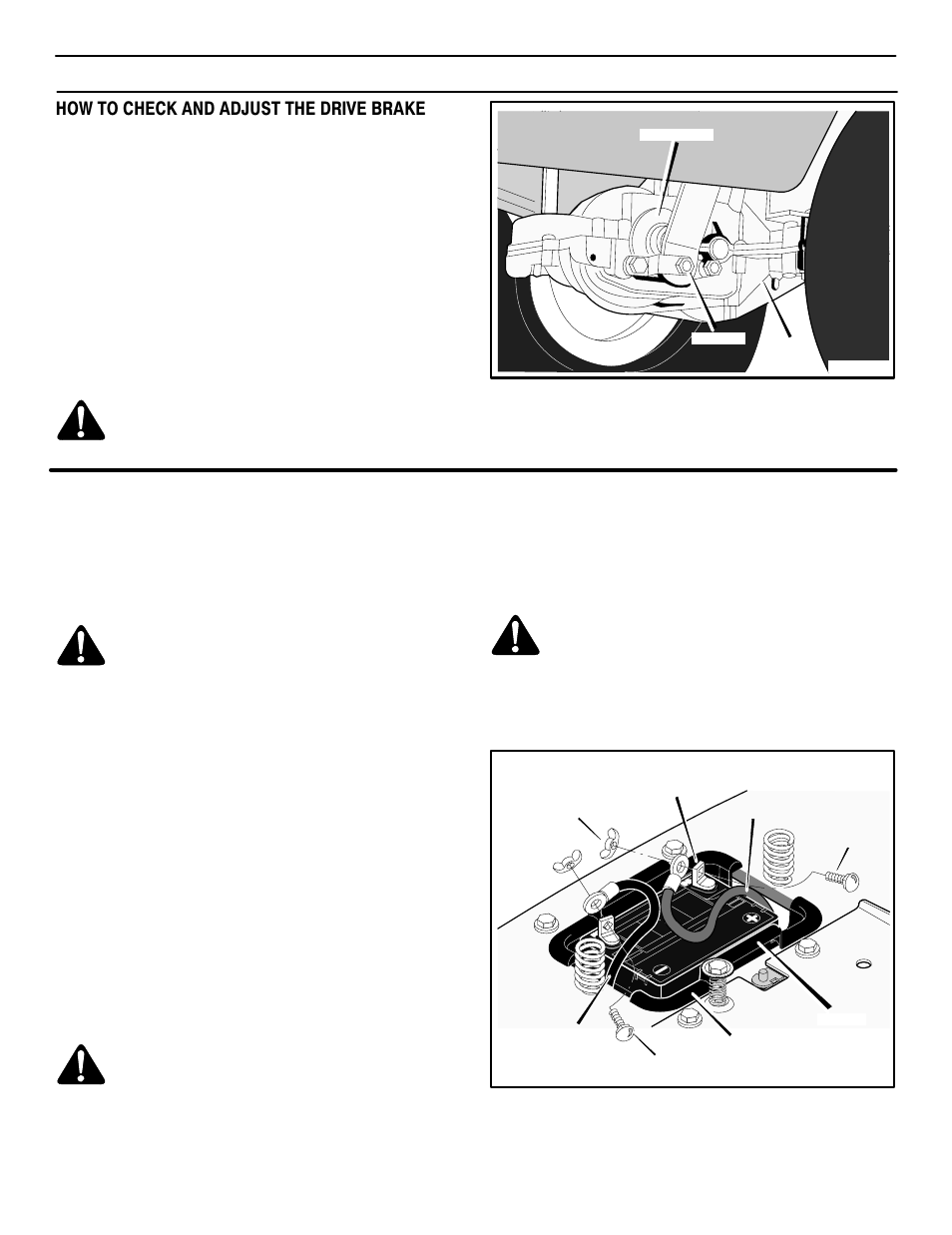 Maintenance, How to check and adjust the drive brake, Maintenance free battery | Murray 465609x24A User Manual | Page 26 / 56