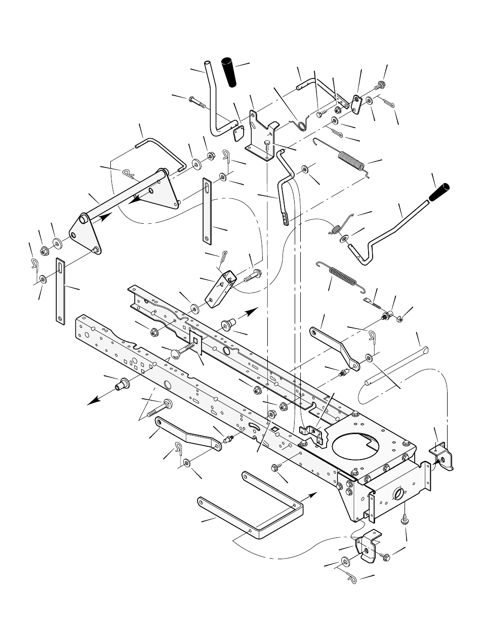 Mower housing suspension | Murray 465609x24A User Manual | Page 44 / 56