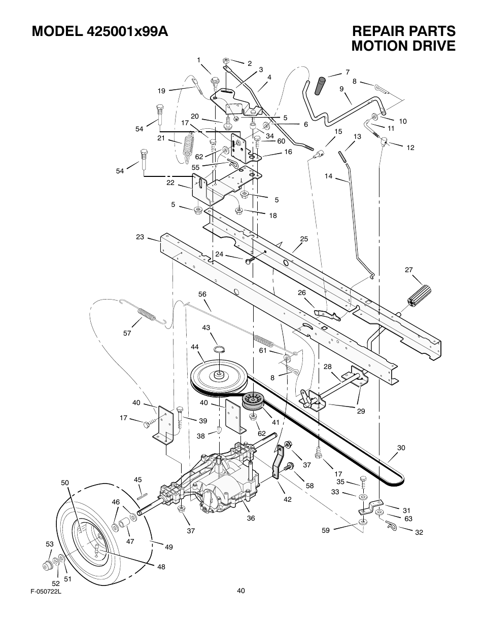 Motion drive | Murray 425001x99A User Manual | Page 40 / 56