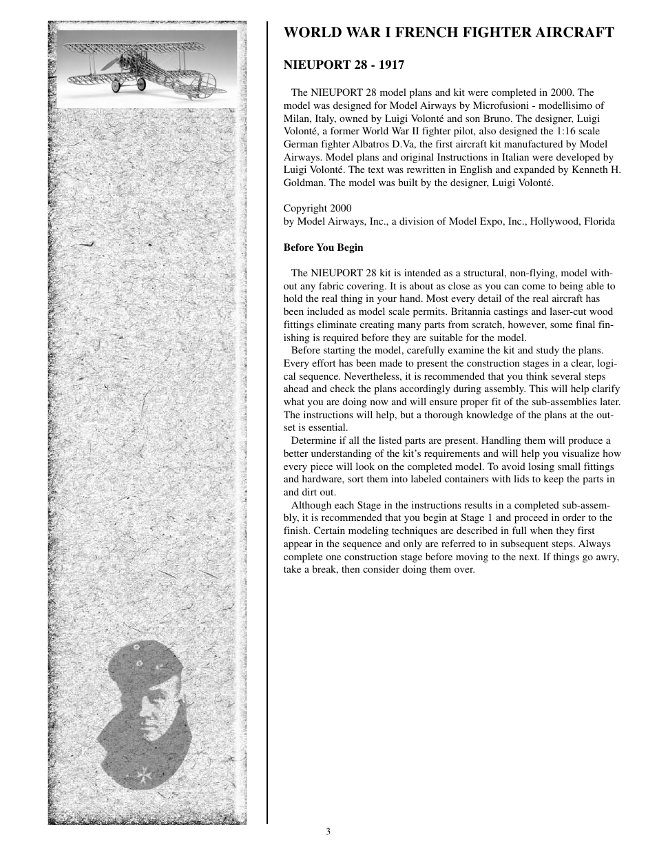 World war i french fighter aircraft | Model Shipways 28 User Manual | Page 3 / 31