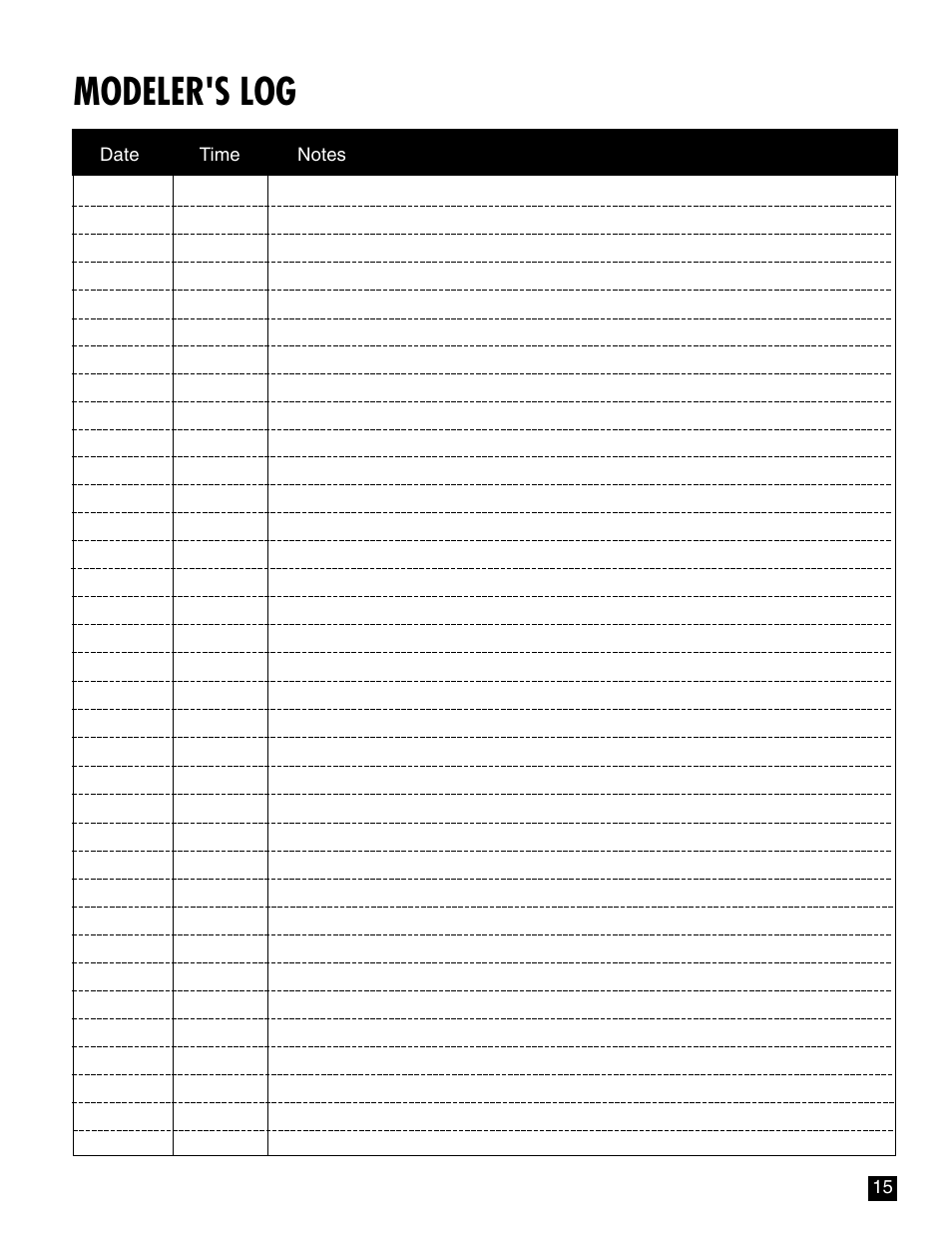 Modeler's log | Model Shipways 2021 User Manual | Page 15 / 16