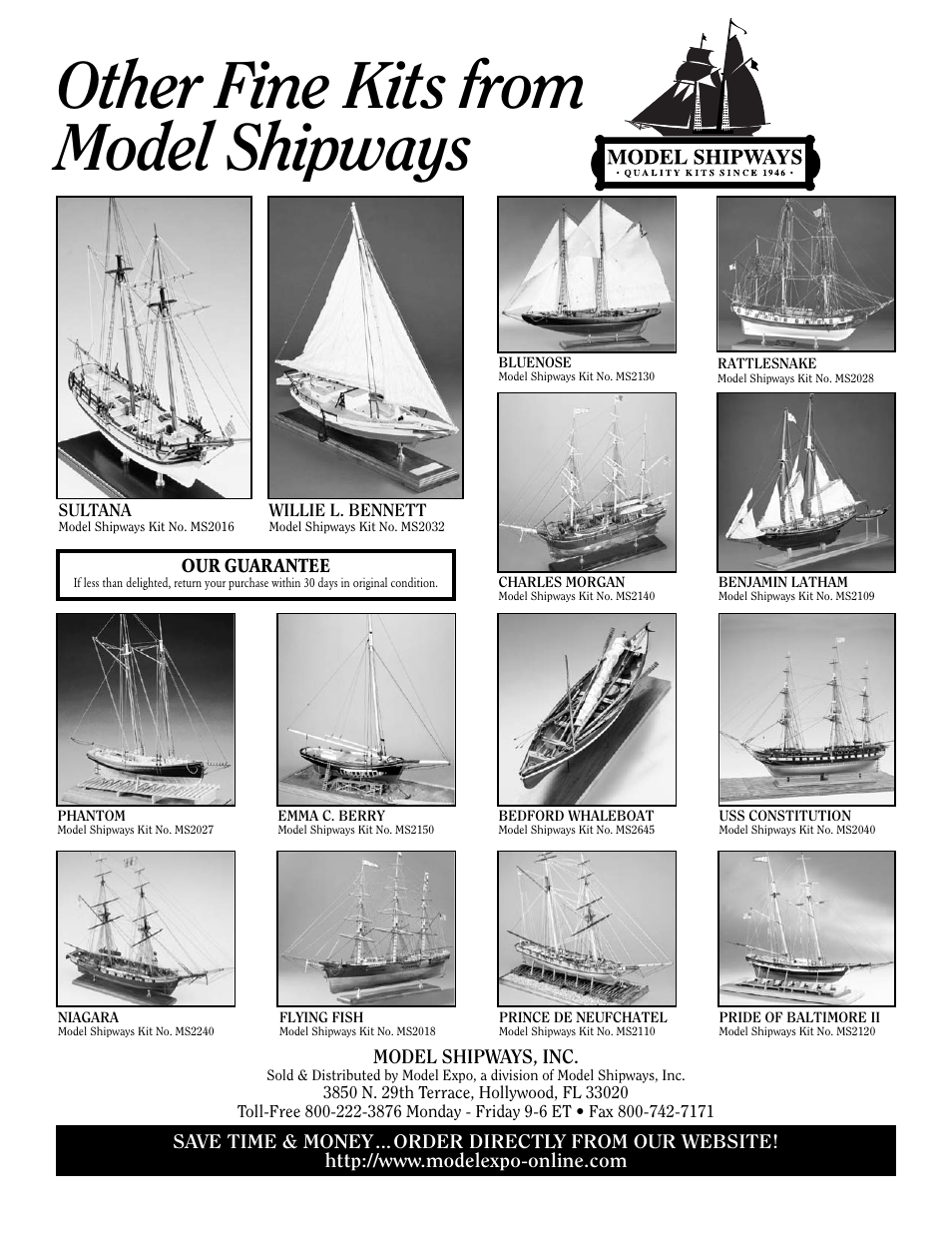 Other fine kits from model shipways, Model shipways, inc | Model Shipways 2021 User Manual | Page 16 / 16