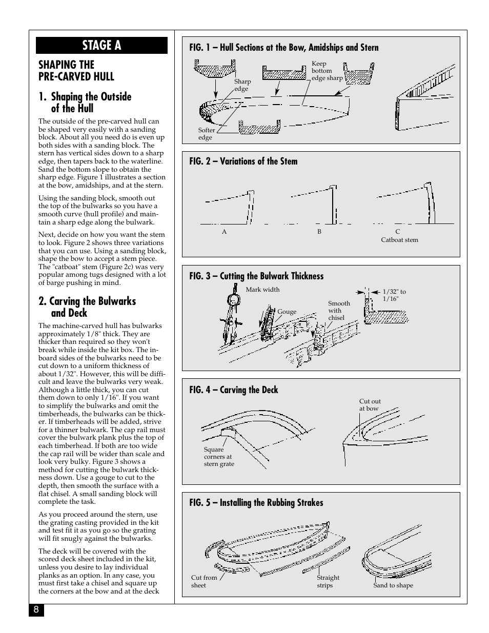 Stage a, Carving the bulwarks and deck | Model Shipways 2021 User Manual | Page 8 / 16