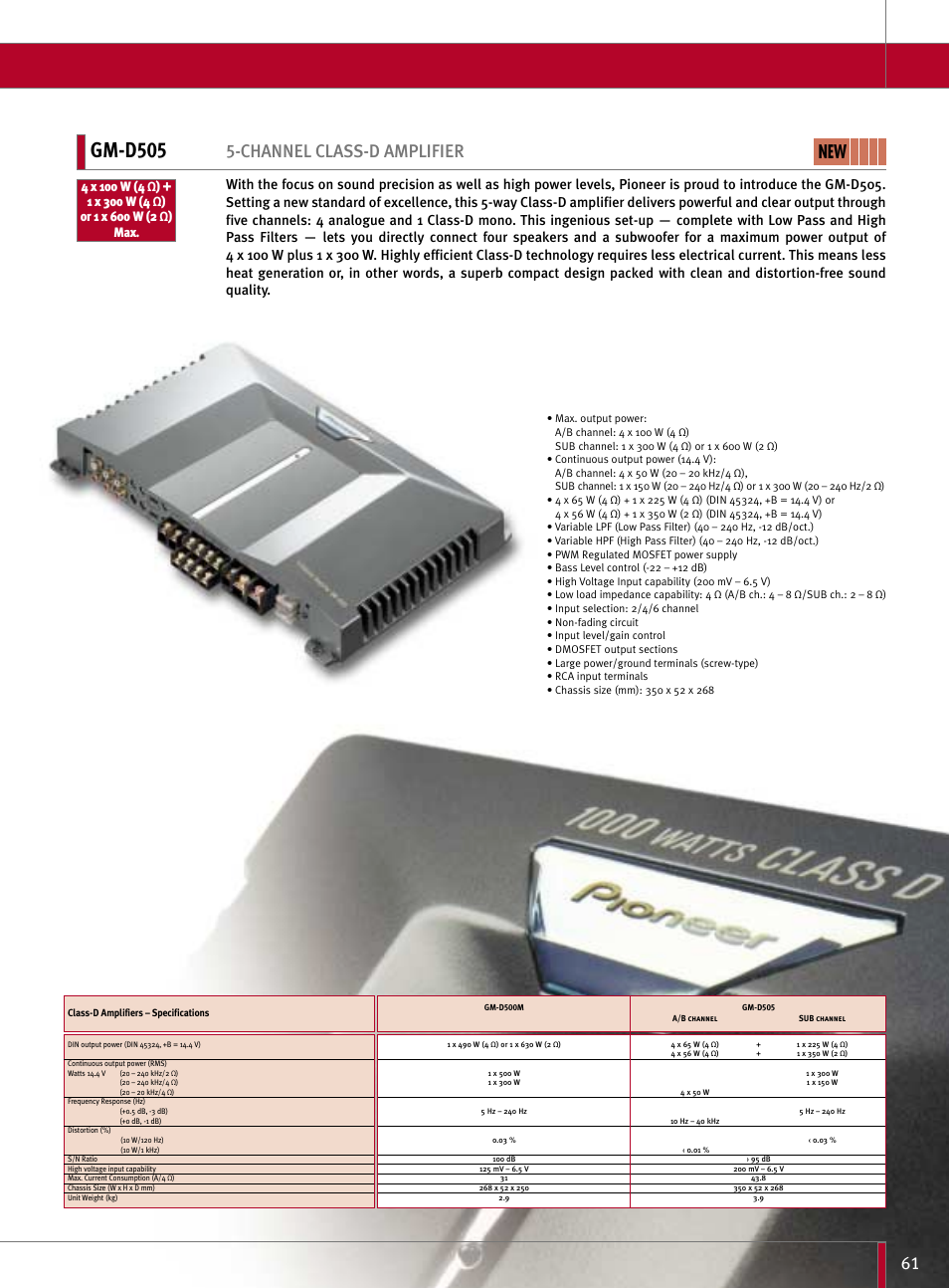 Gm-d505, Channel class-d amplifier | Pioneer Reference Series DEX-P9R User Manual | Page 11 / 52